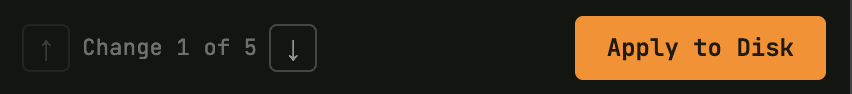 Dino staging changes before applying to disk